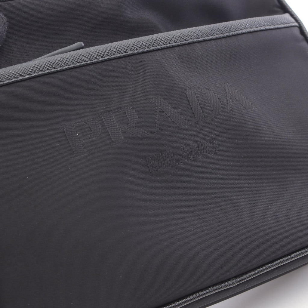 Prada Black Nylon Leather Shoulder Bag