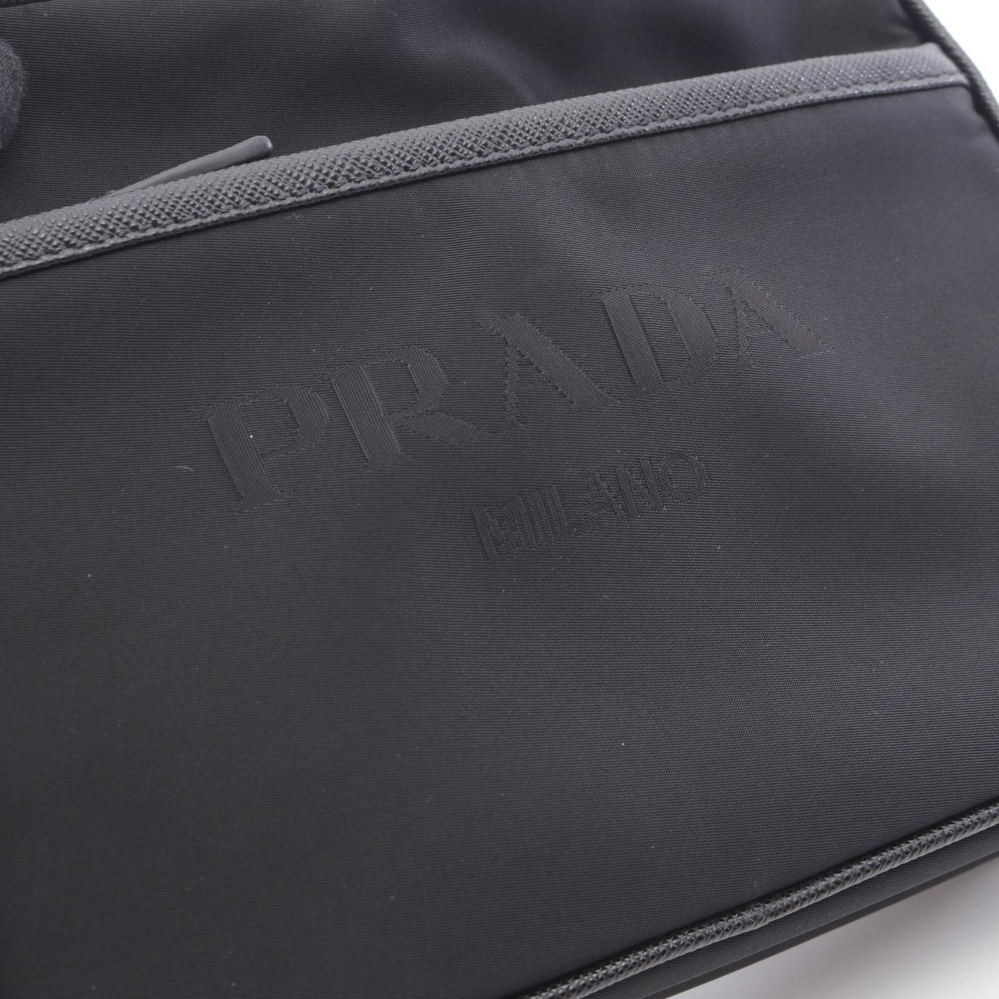 Prada Black Nylon Leather Shoulder Bag