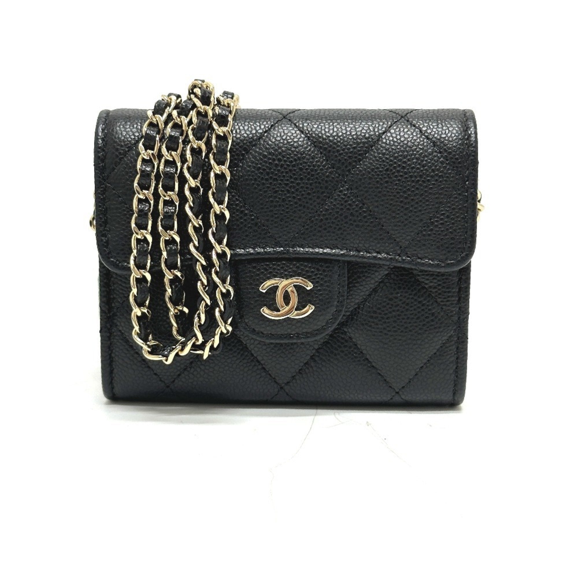 Chanel Black Grained Calfskin Coin Purse/Coin Case