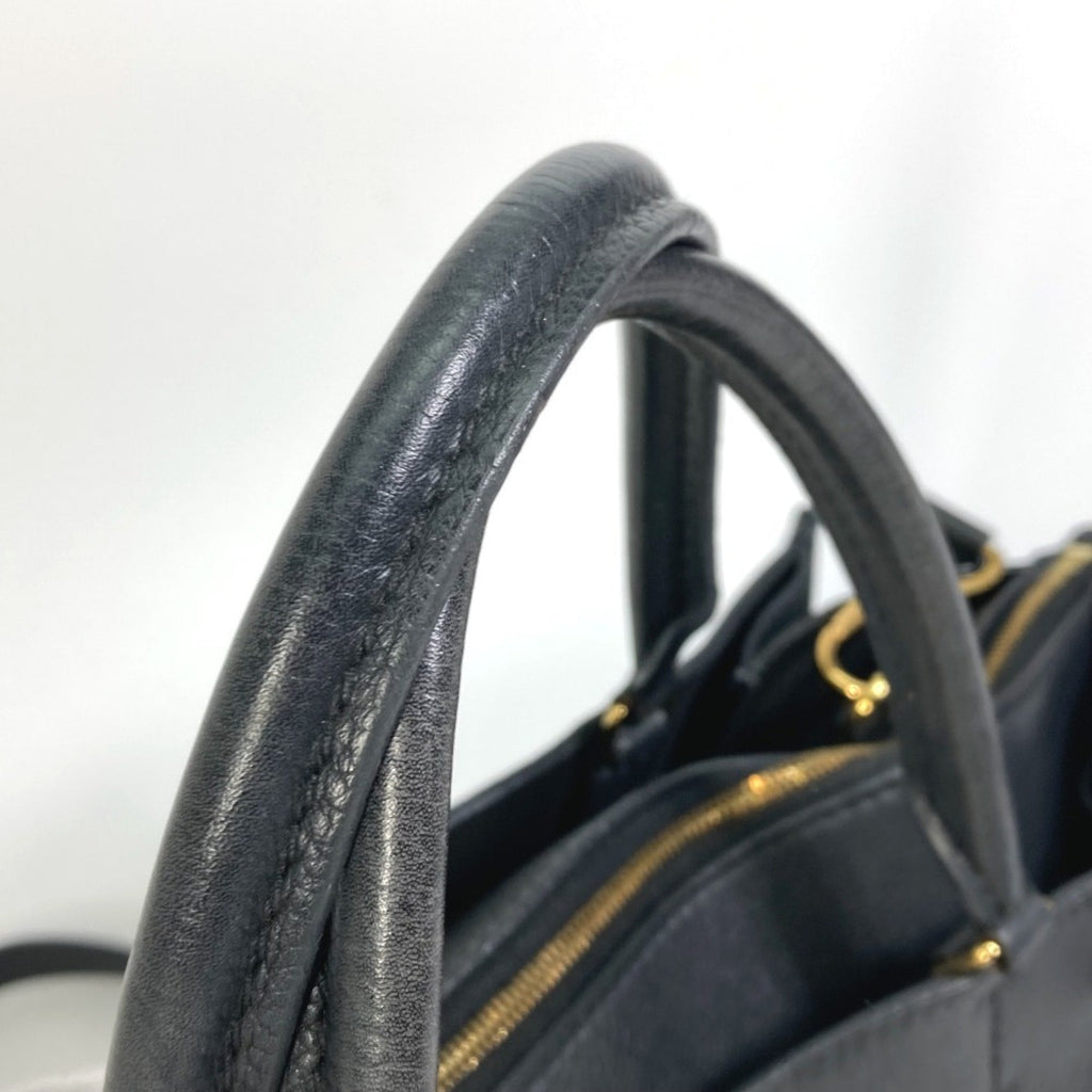 Louis Vuitton Black Leather Tote Bag