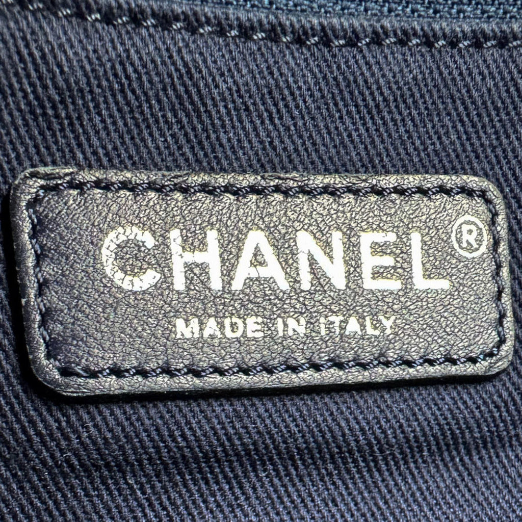 Chanel Blue Raffia Canvas Shoulder Bag Tote Bag