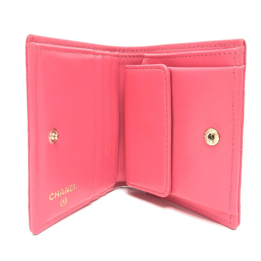 Chanel Pink Grained Calfskin Wallet (Bi-Fold)