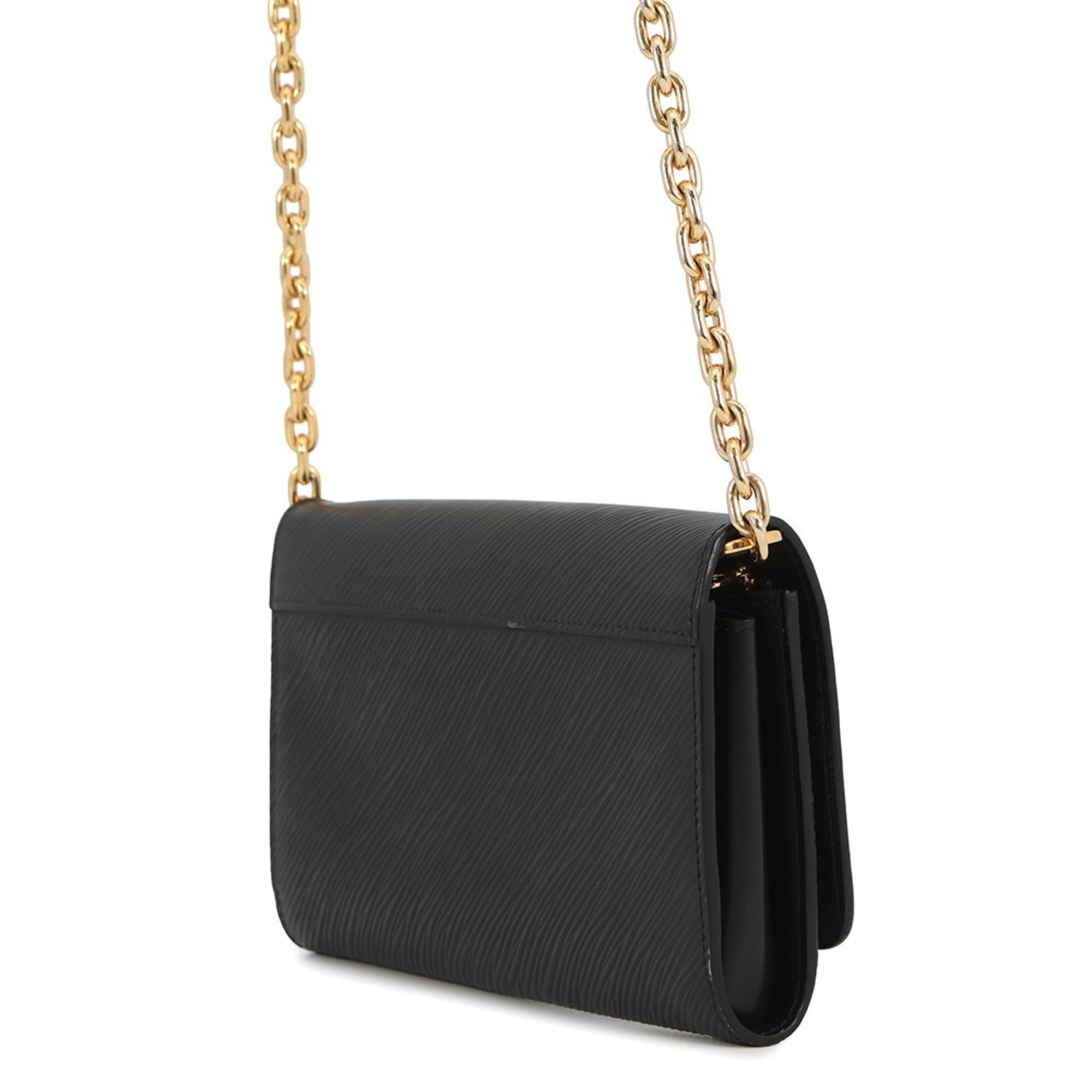 Louis Vuitton Black Noir Spangles Epi Leather Chain/Shoulder Wallet