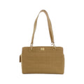 Chanel Beige Grained Calfskin Shoulder Bag