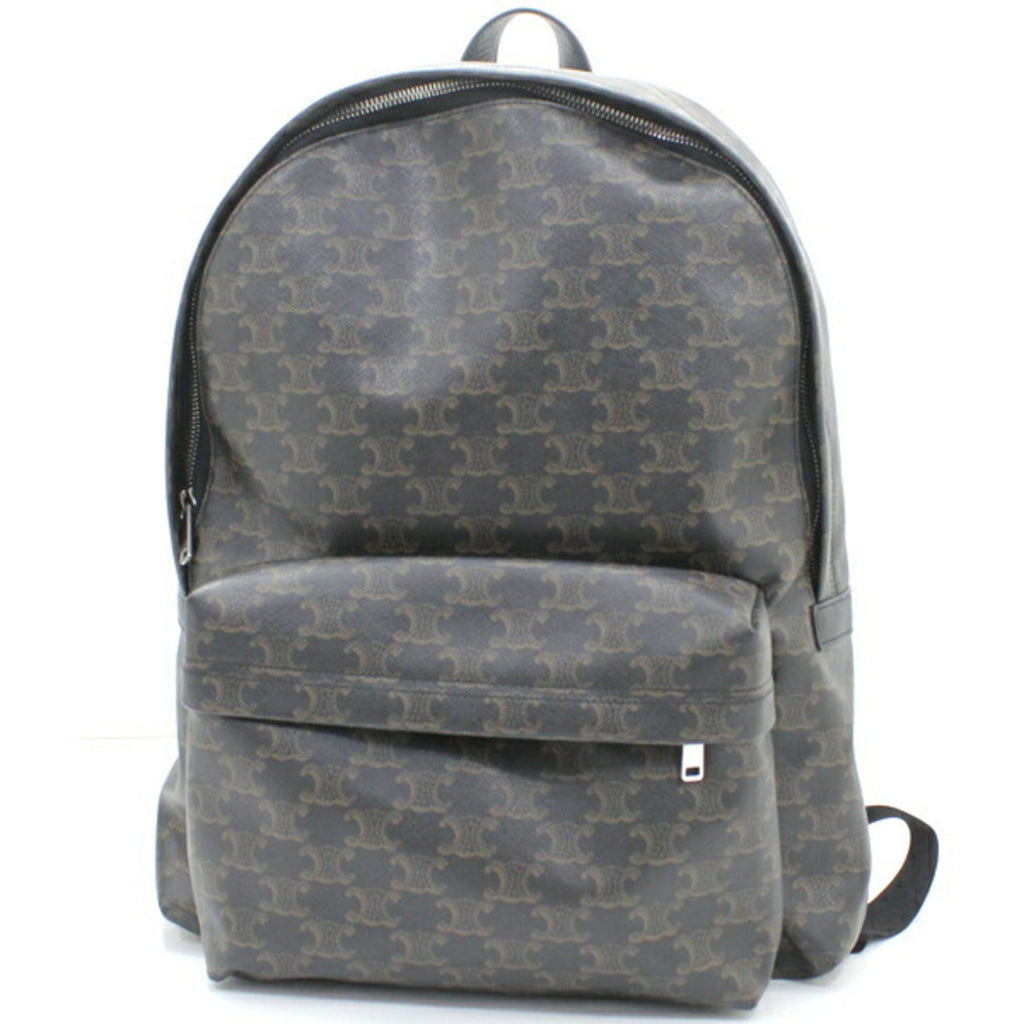 Celine Black Brown Canvas Leather Backpack