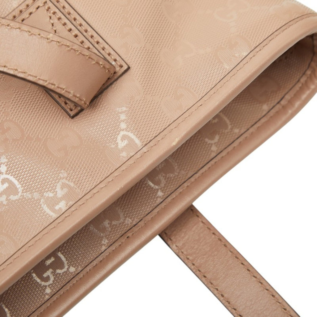 Gucci Beige Gg Imprimé Pvc Leather Handbag Tote Bag (Pre-Owned)