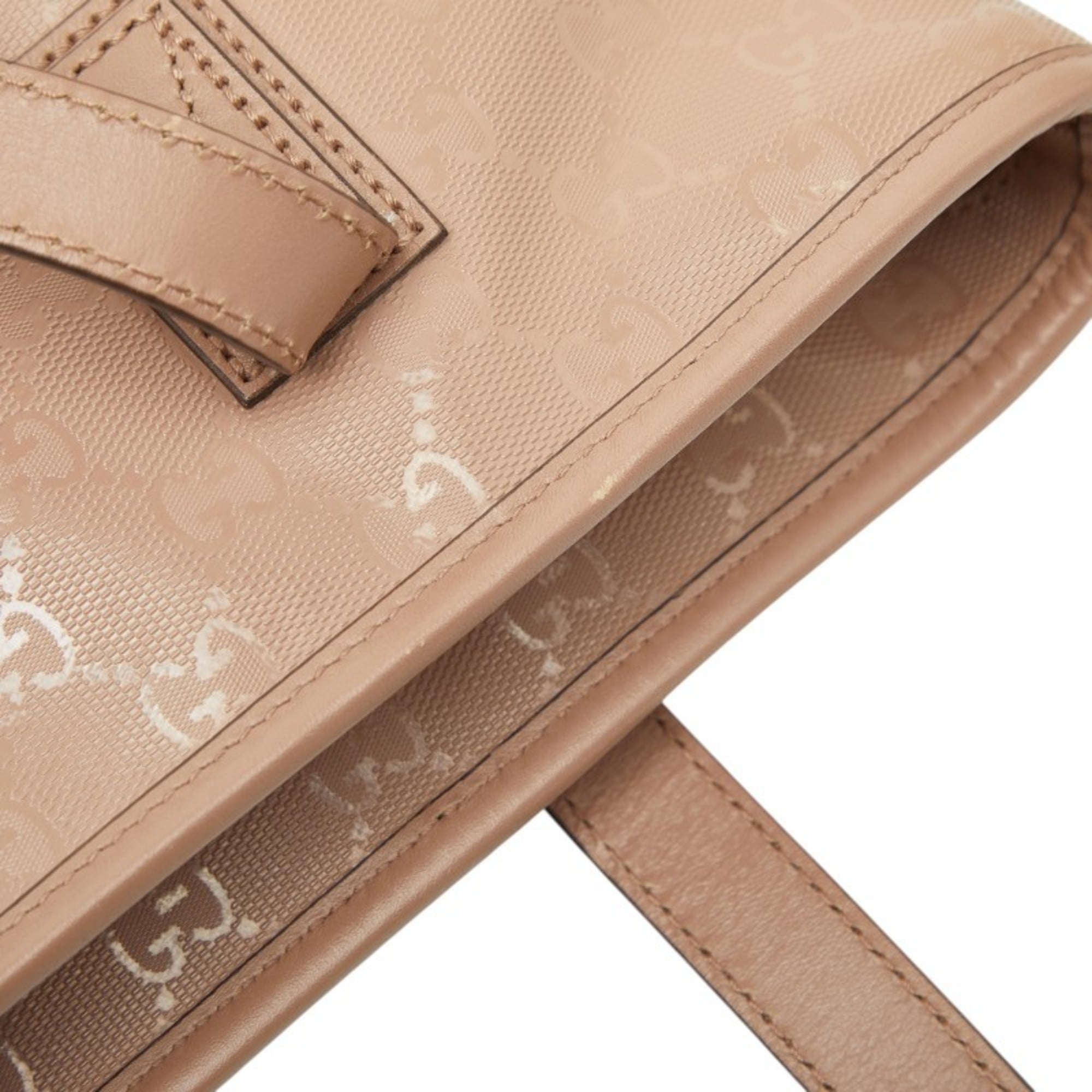 Gucci Beige Gg Imprimé Pvc Leather Handbag Tote Bag (Pre-Owned)