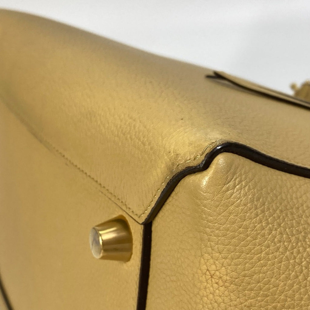 Celine Yellow Leather Shoulder Bag