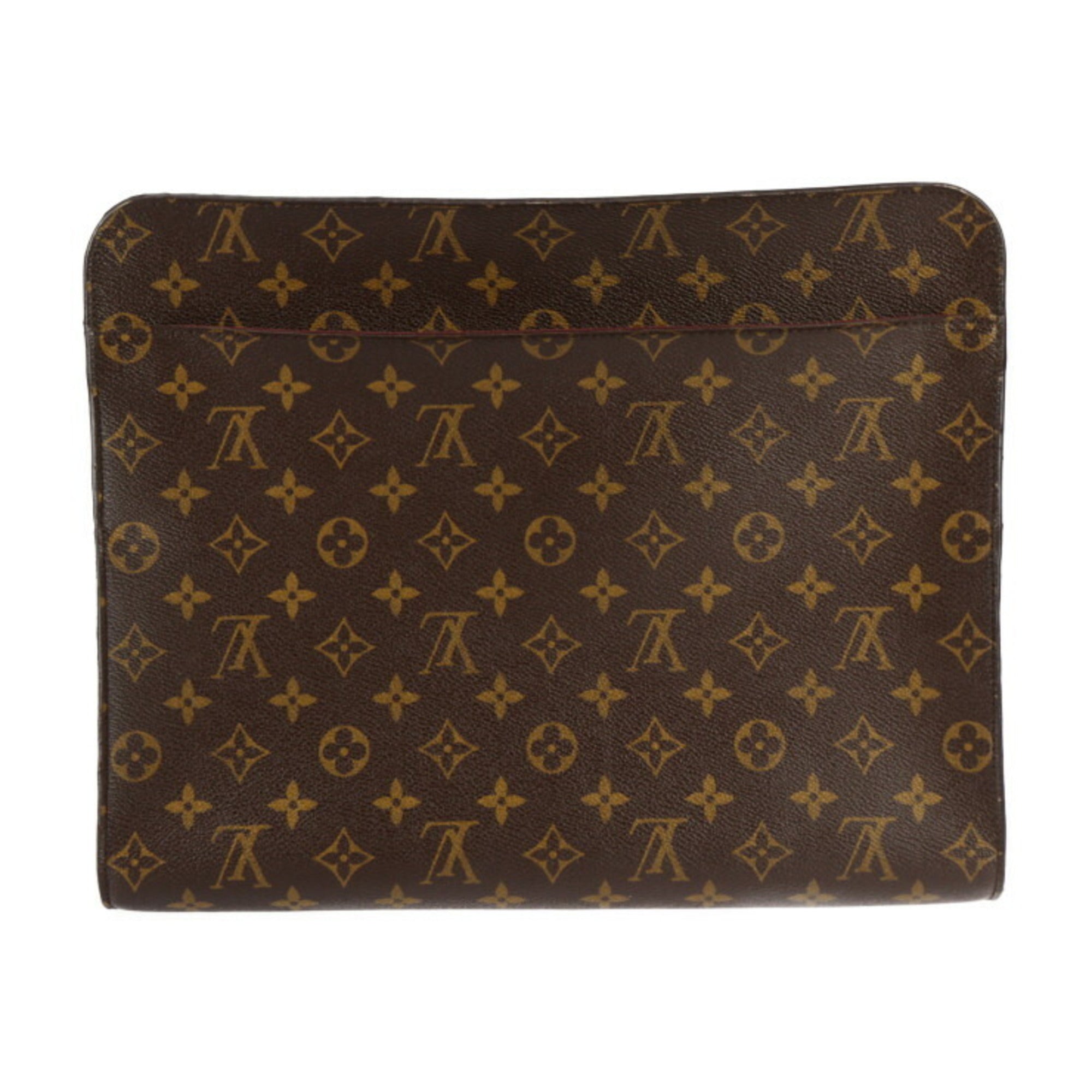 Louis Vuitton Black Brown Pvc Leather Clutch Bag Handbag