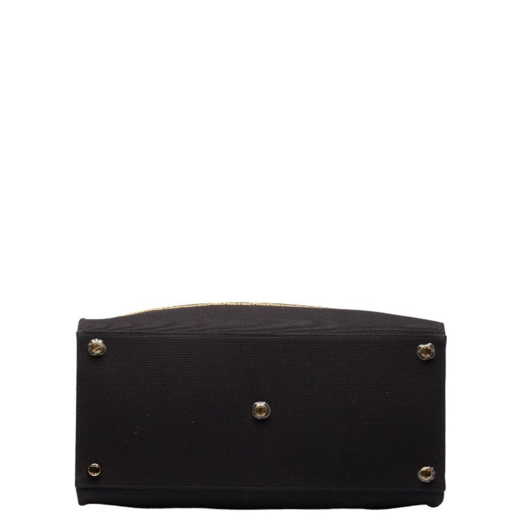 Fendi Black Yellow Canvas Shoulder Bag Tote Bag