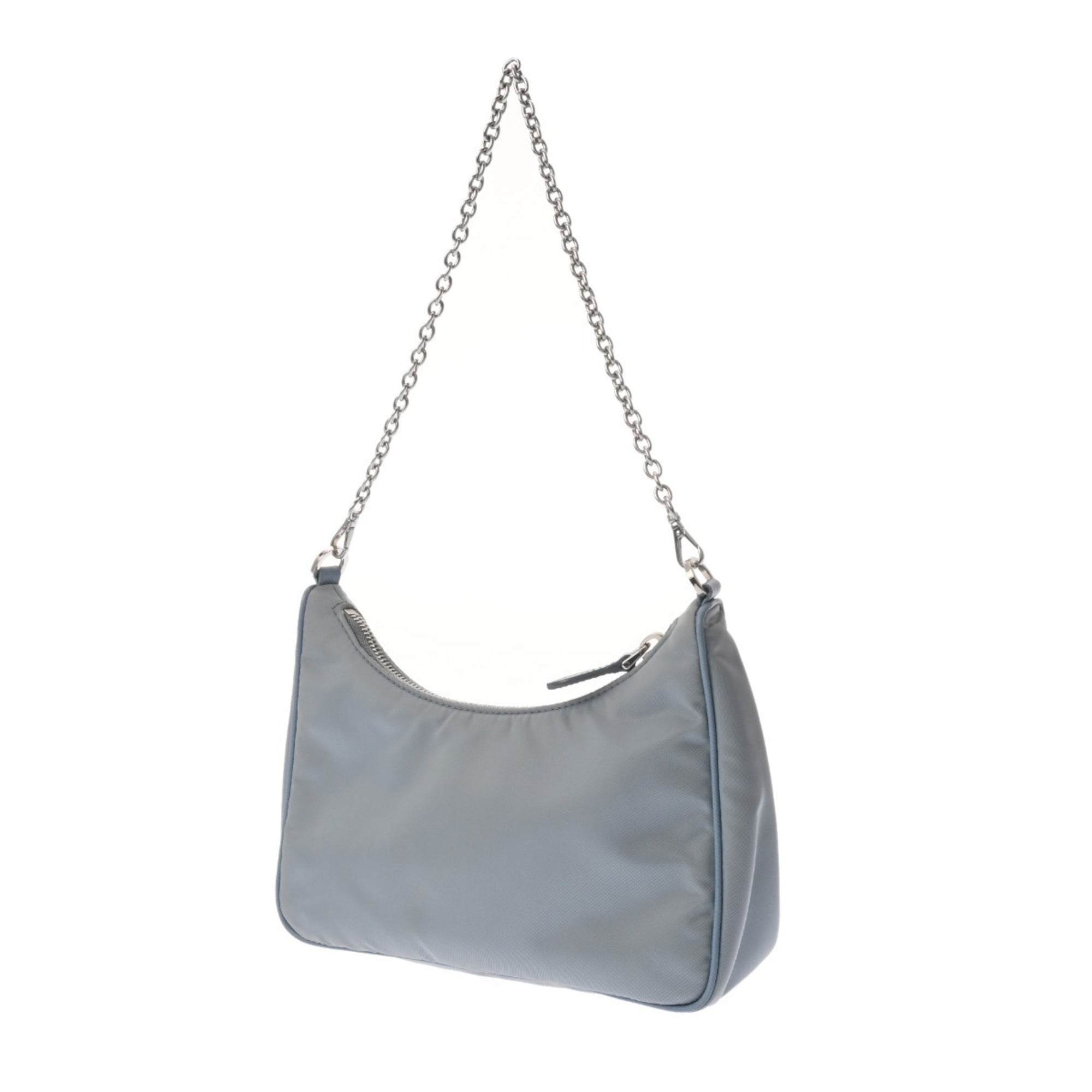 Prada Blue Light Blue Gray Nylon Shoulder Bag