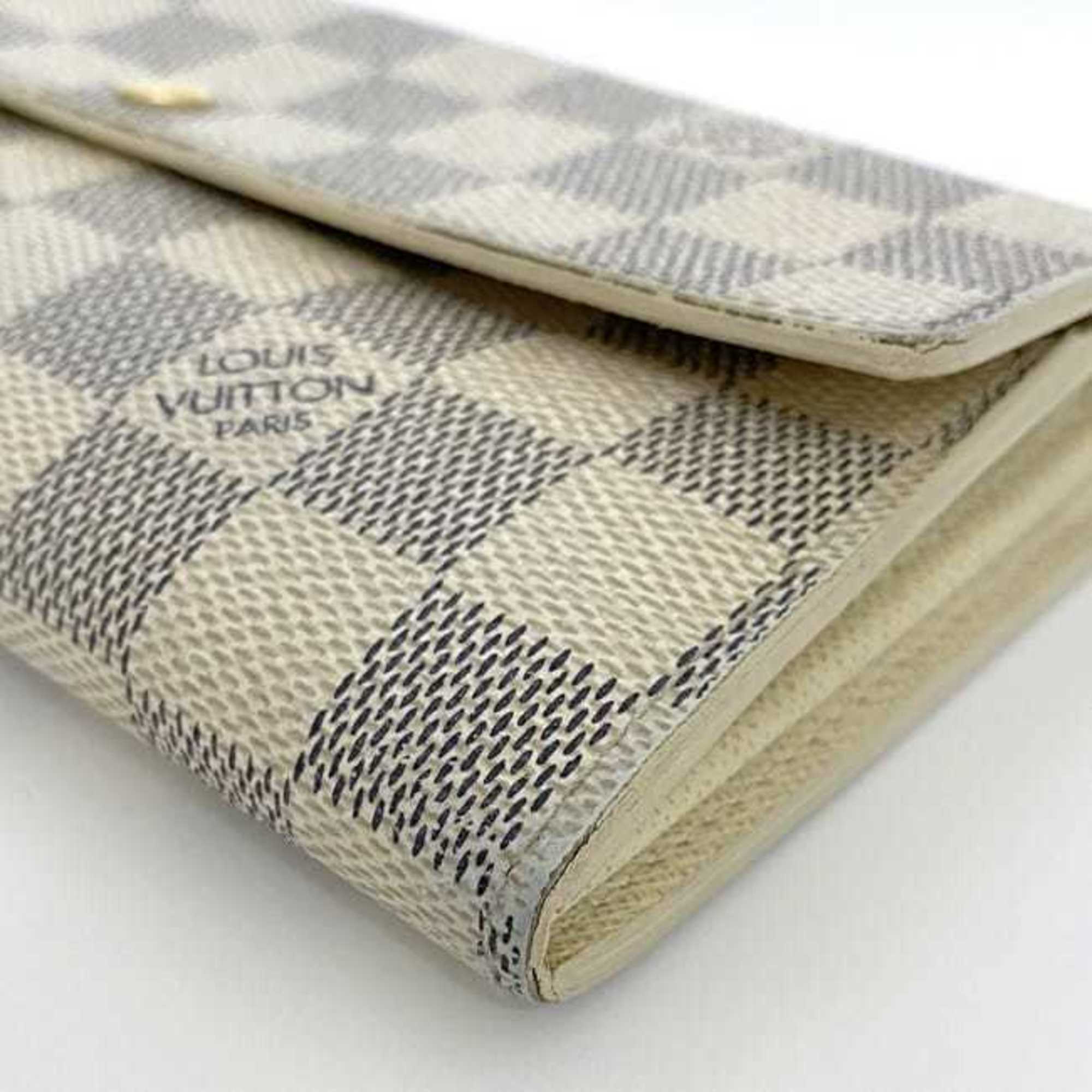 Louis Vuitton Damier Azur Gray White Damier Canvas Long Wallet