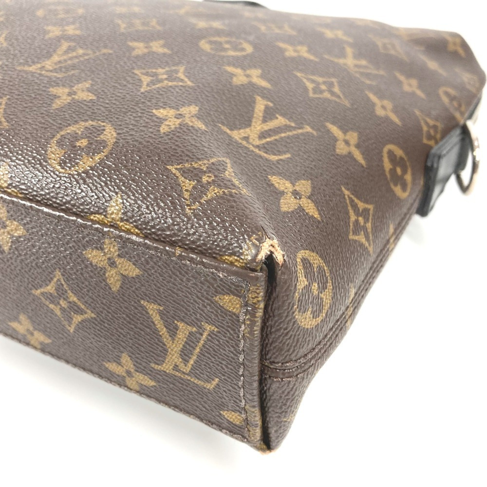 Louis Vuitton Black Brown Monogram Canvas Handbag