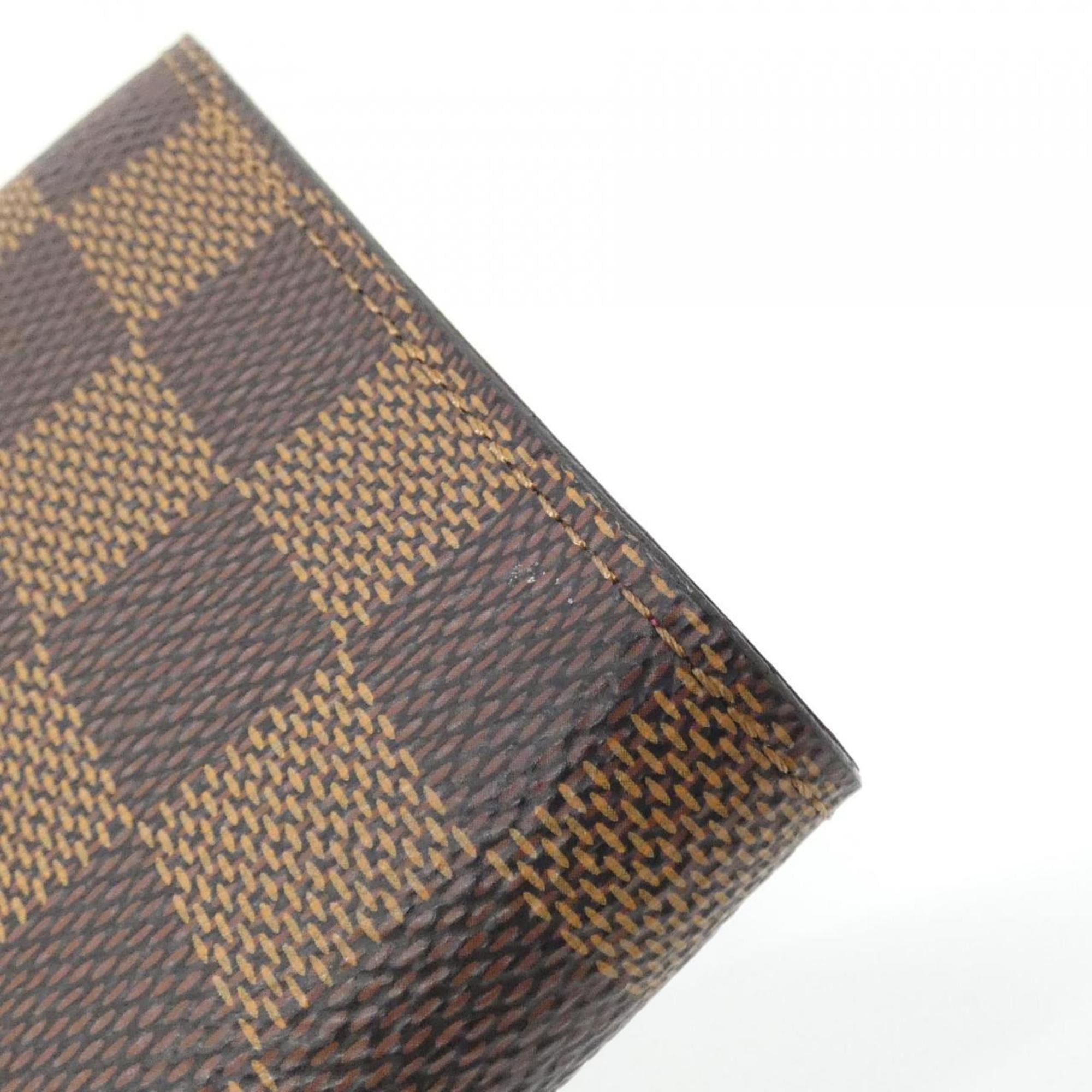Louis Vuitton Ebene Rouge Coated Canvas Wallet (Tri-Fold)