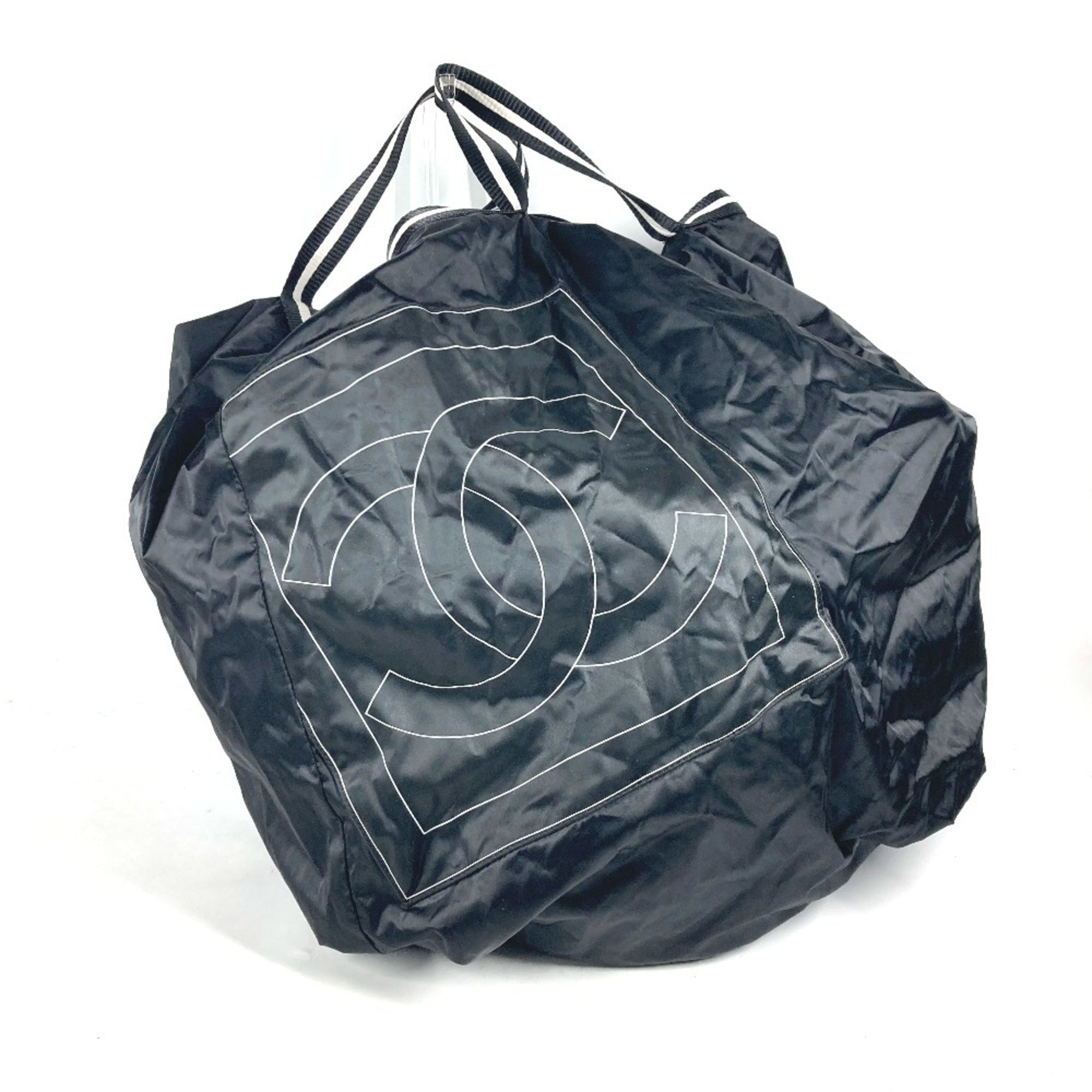Chanel Black White Nylon Shoulder Bag