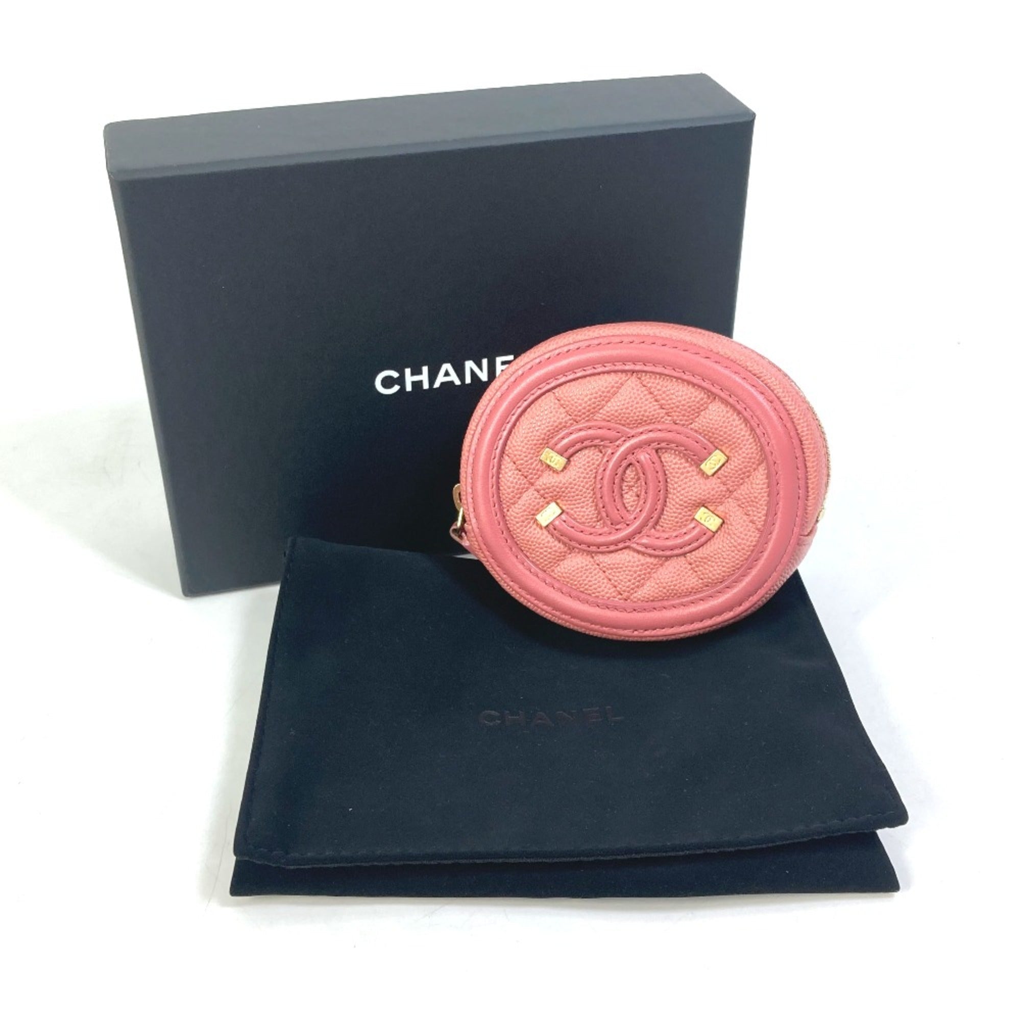 Chanel Pink Leather Coin Purse/Coin Case