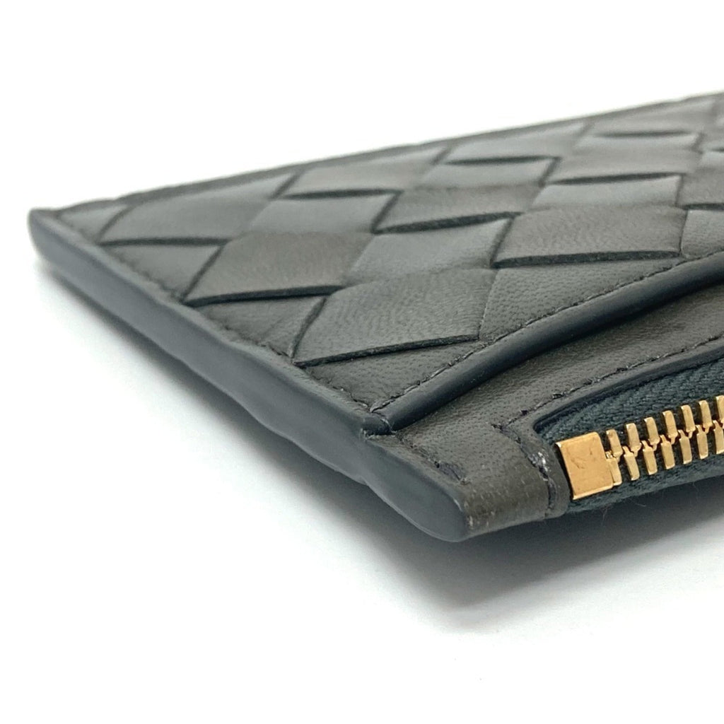 Bottega Veneta Khaki Leather Coin Purse/Coin Case
