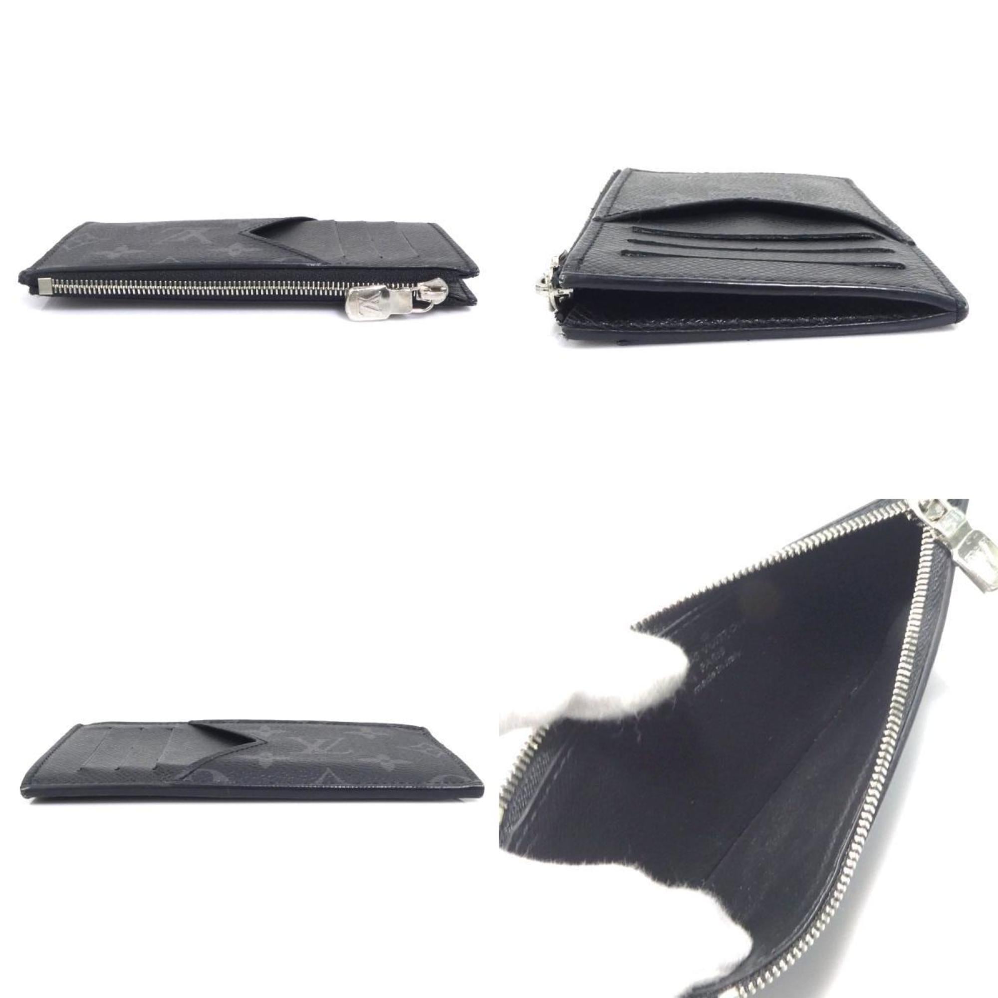 Louis Vuitton Black Gray Pvc Leather Coin Purse/Coin Case