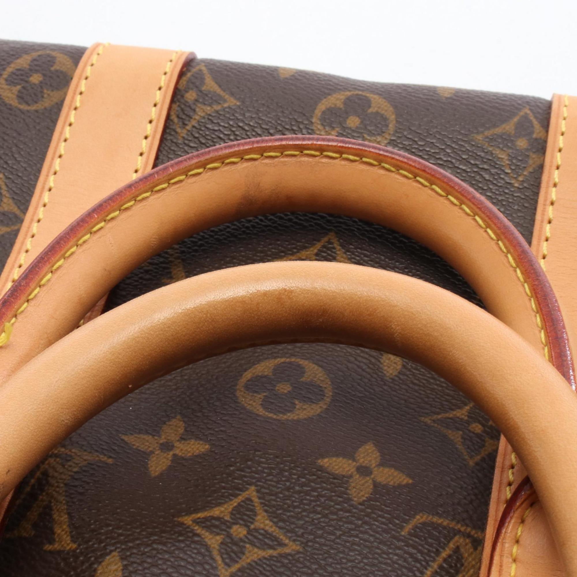 Louis Vuitton Brown Coated Canvas Leather Boston Bag