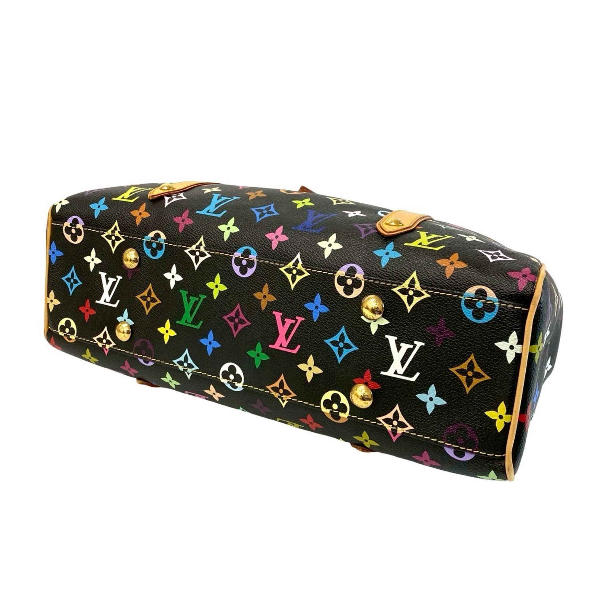 Louis Vuitton Black Multi-Color Leather Pvc Shoulder Bag Tote Bag
