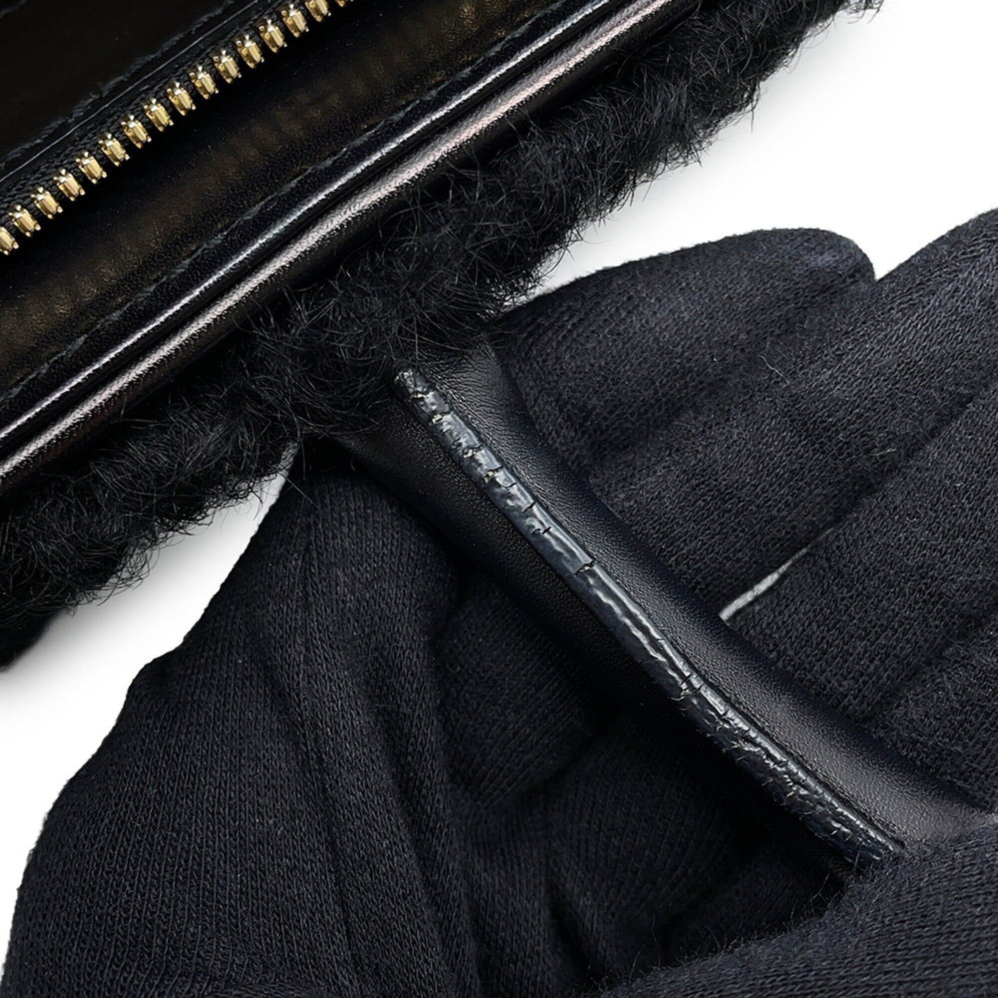 Balenciaga Black Fur Handbag Shoulder