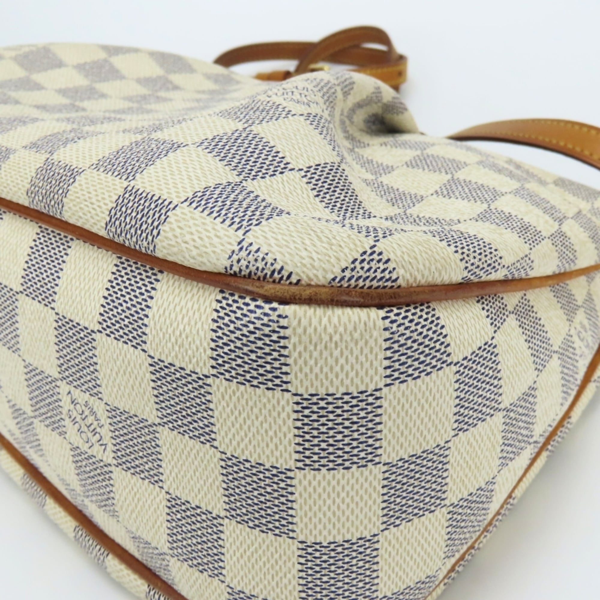 Louis Vuitton White Damier Azur Leather Shoulder Bag
