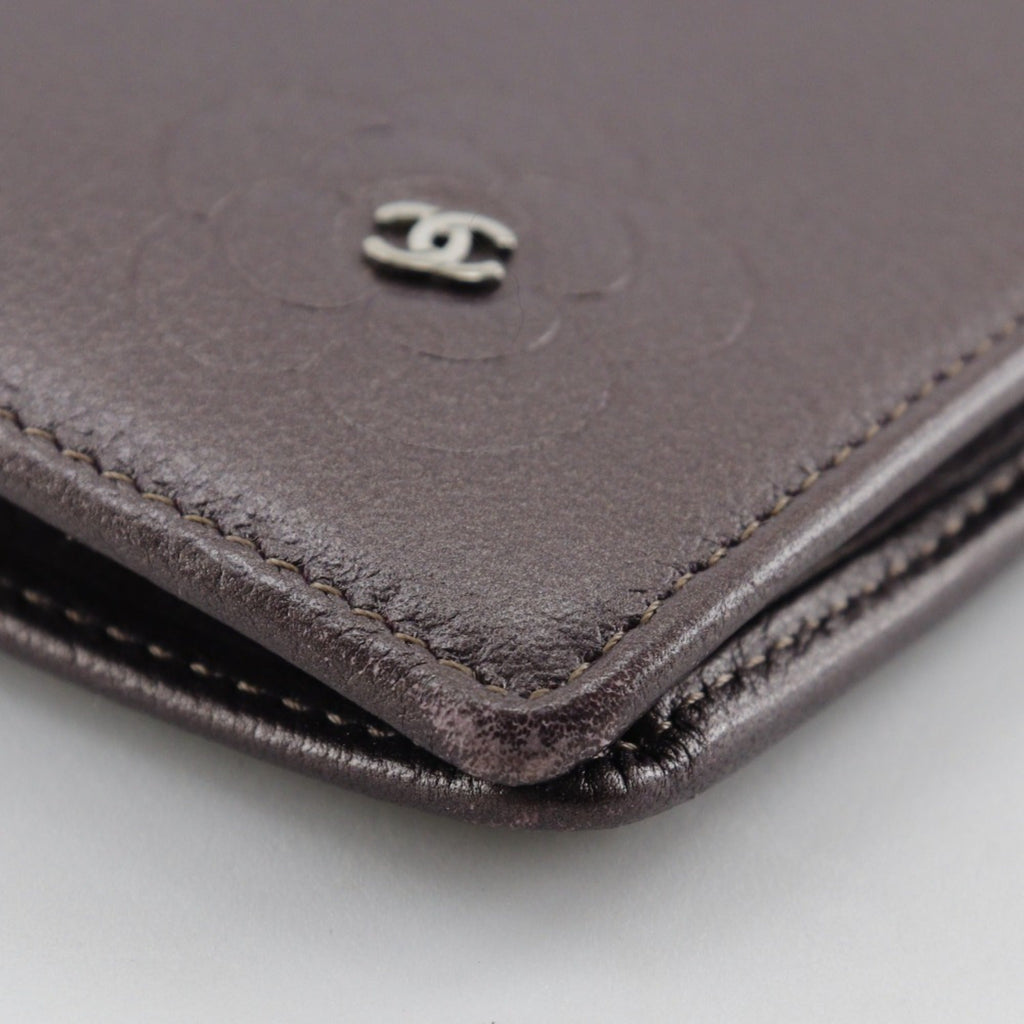 Chanel Metallic Purple Leather Long Wallet (Bi-Fold)
