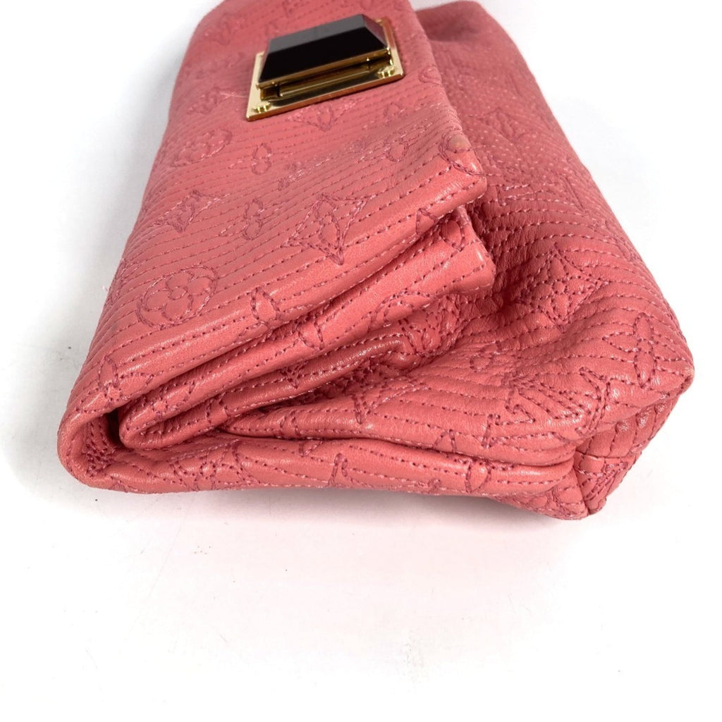 Louis Vuitton Pink Rose Leather Clutch Bag