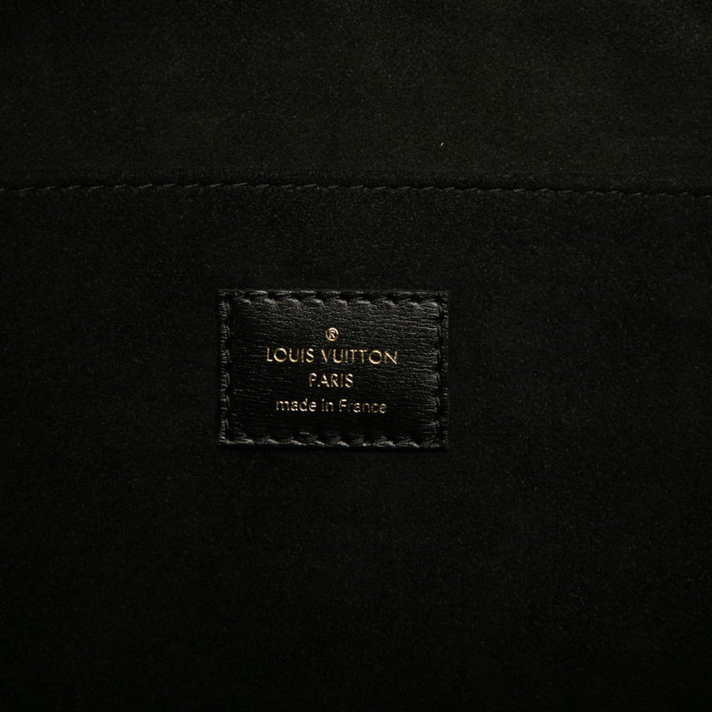 Louis Vuitton Black White Canvas Leather Handbag Tote Bag
