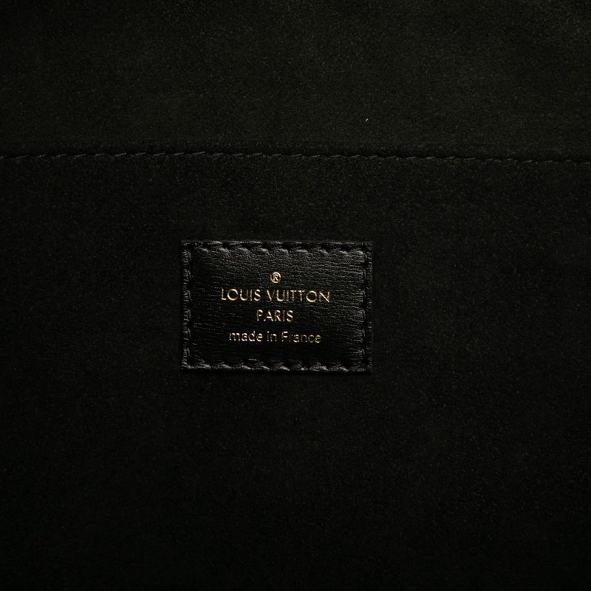 Louis Vuitton Black White Canvas Leather Handbag Tote Bag