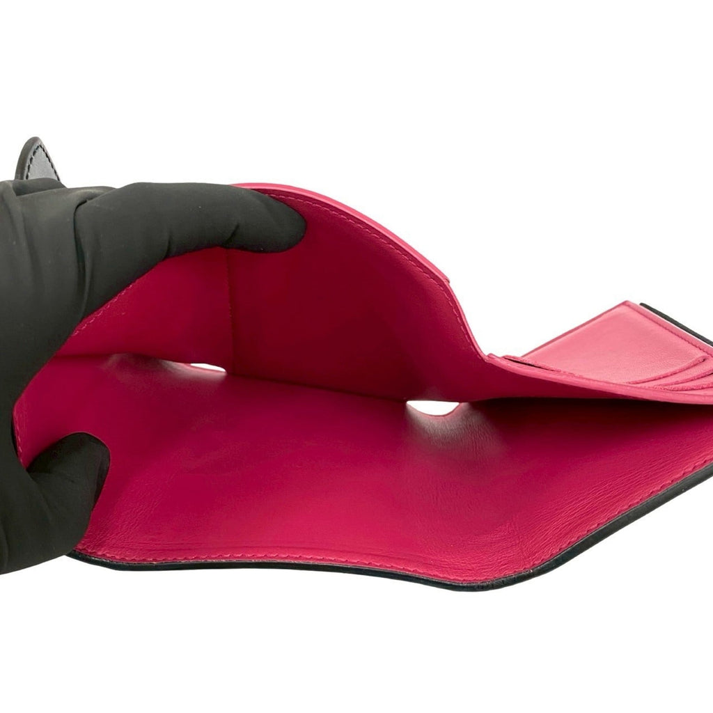 Louis Vuitton Black Pink Leather Wallet (Tri-Fold)