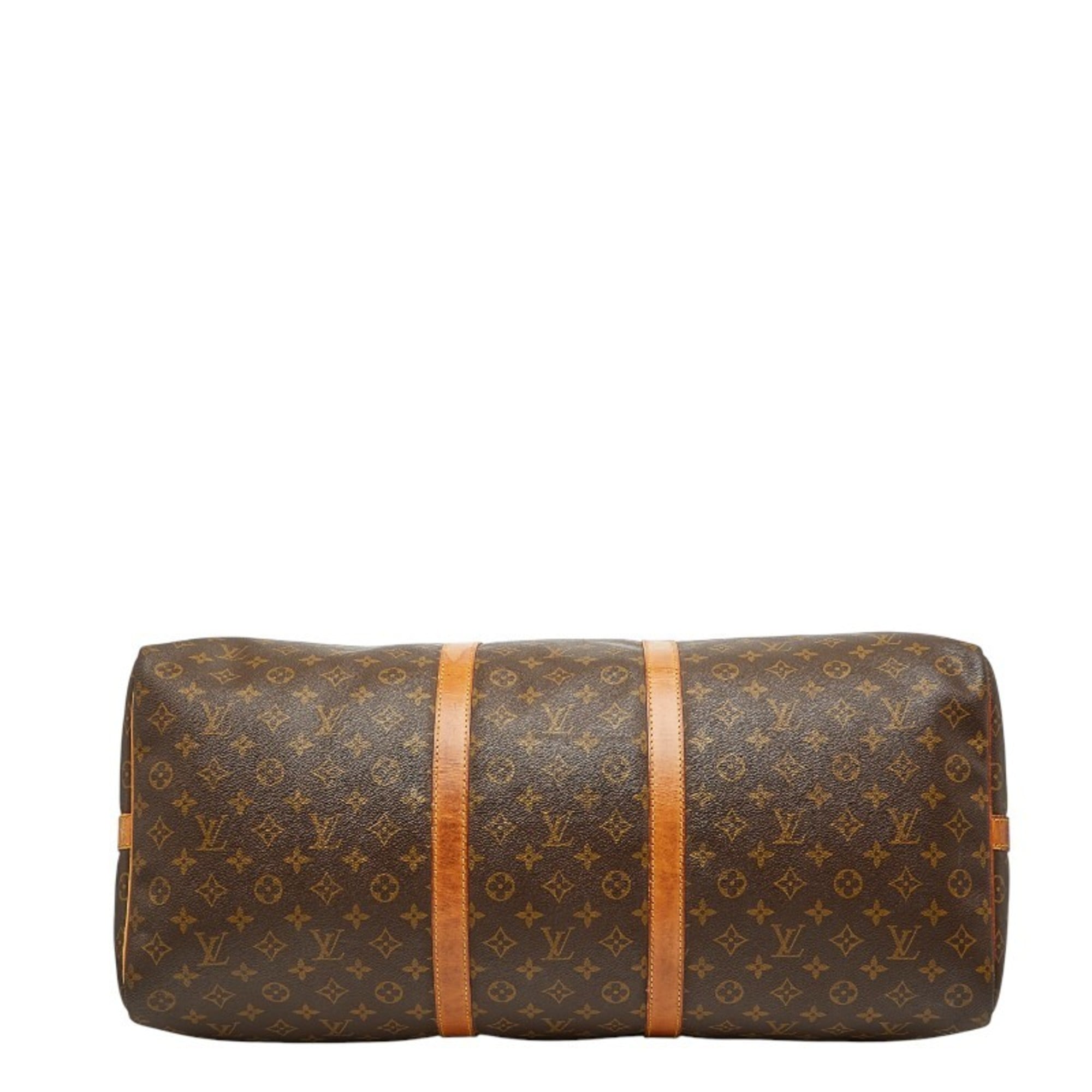 Louis Vuitton Brown Pvc Leather Boston Bag Shoulder Bag