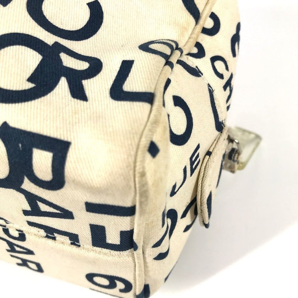 Chanel Navy White Canvas Clutch Bag
