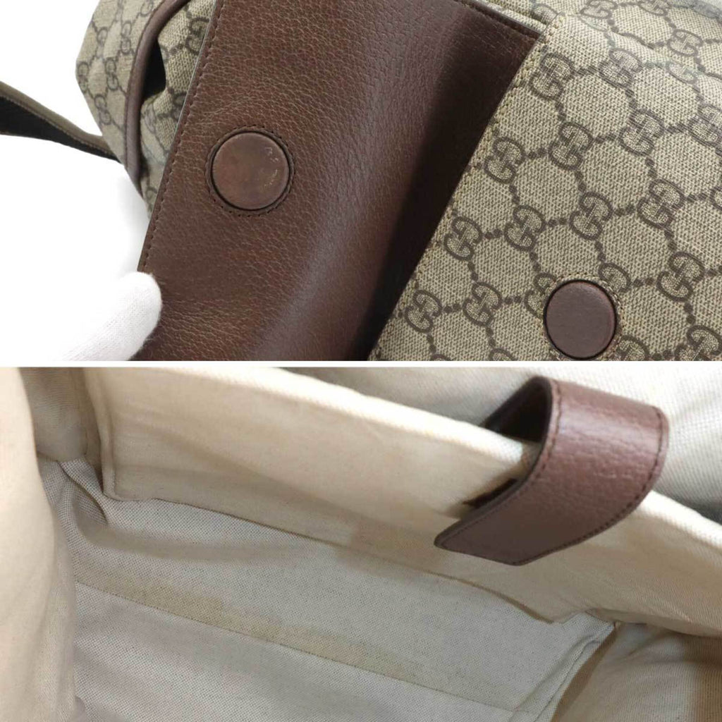 Gucci Beige Brown Gg Supreme Leather Backpack (Pre-Owned)