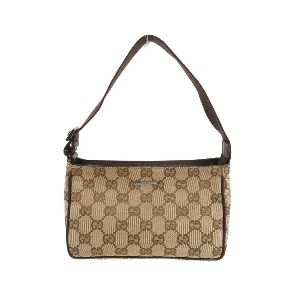 Gucci Beige Brown Gg Canvas Pouch (Pre-Owned)