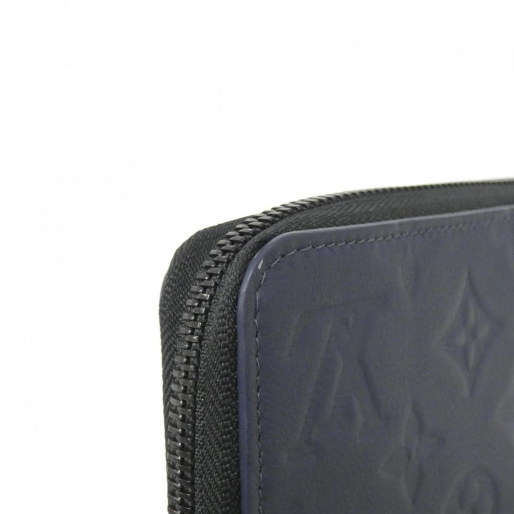 Louis Vuitton Monogram Shadow Navy Leather Long Wallet