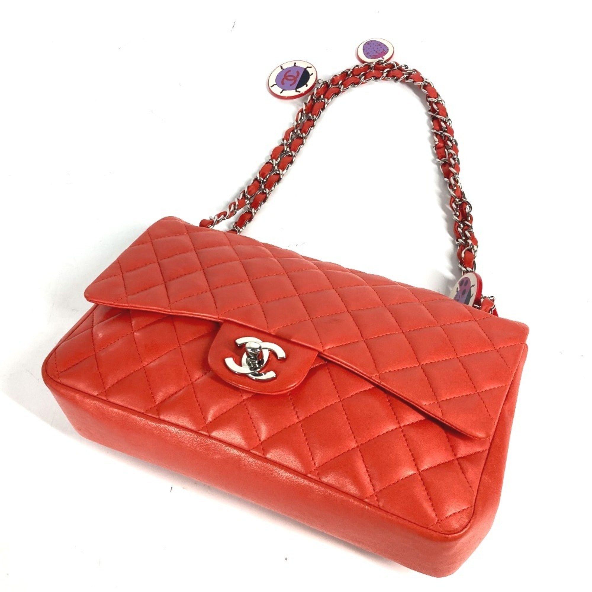 Chanel Red Color Leather Shoulder Bag