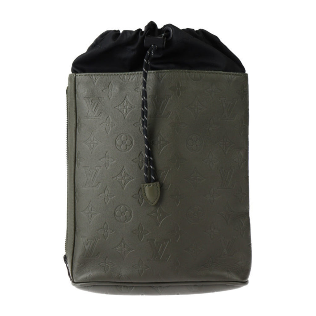 Louis Vuitton Black Khaki Leather Shoulder Bag