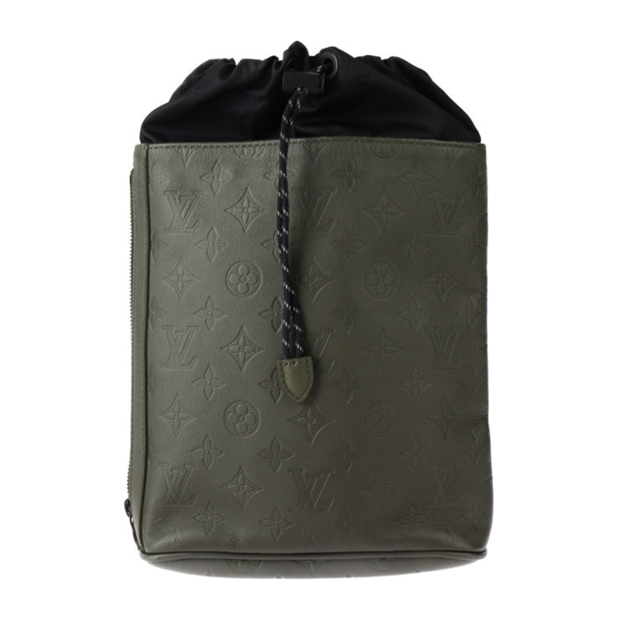 Louis Vuitton Black Khaki Leather Shoulder Bag