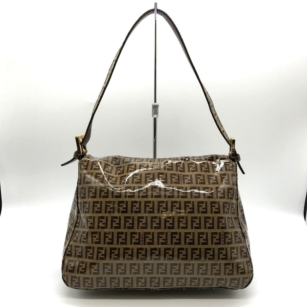 Fendi Zucchino Brown Nylon Shoulder Bag