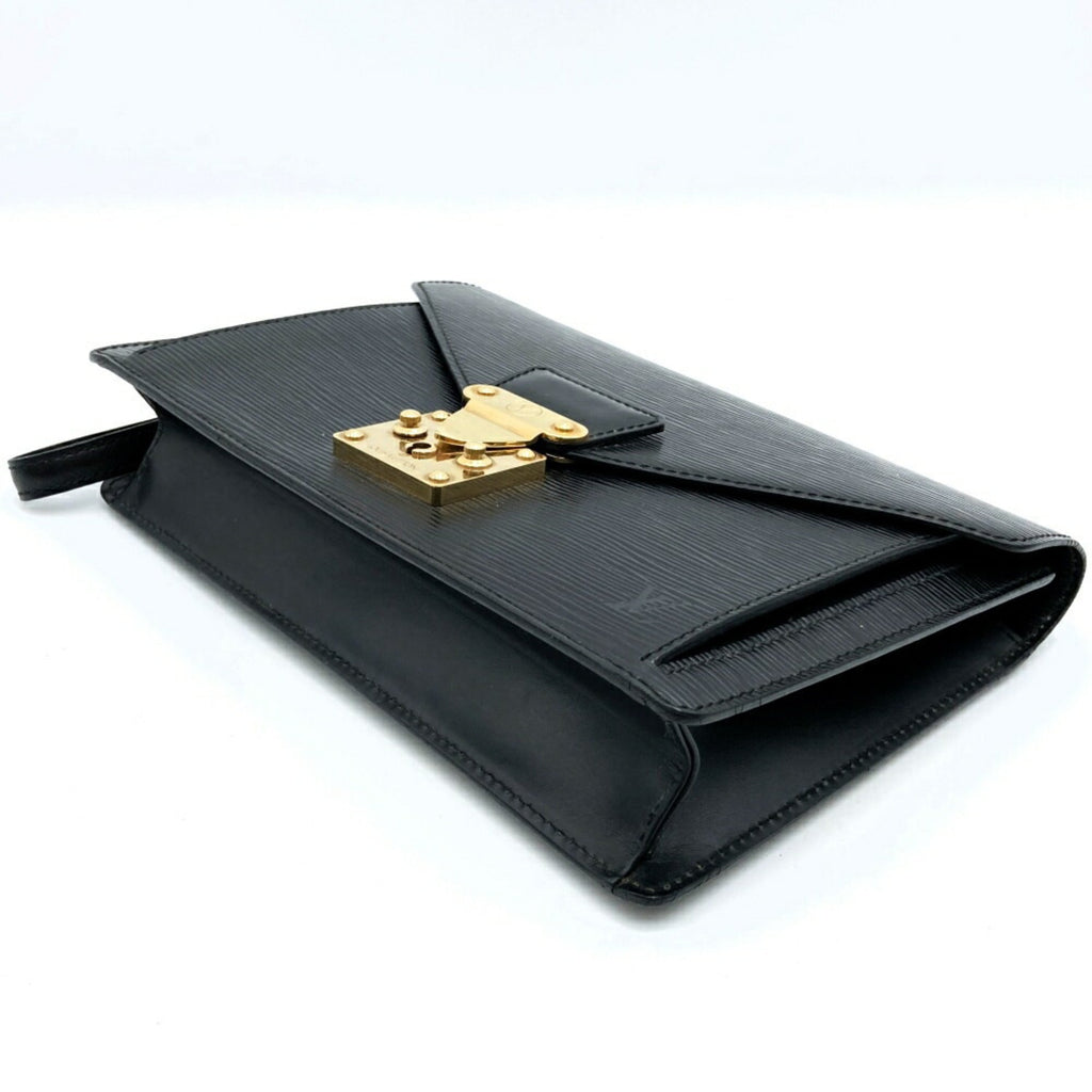 Louis Vuitton Black Noir Epi Leather Clutch Bag