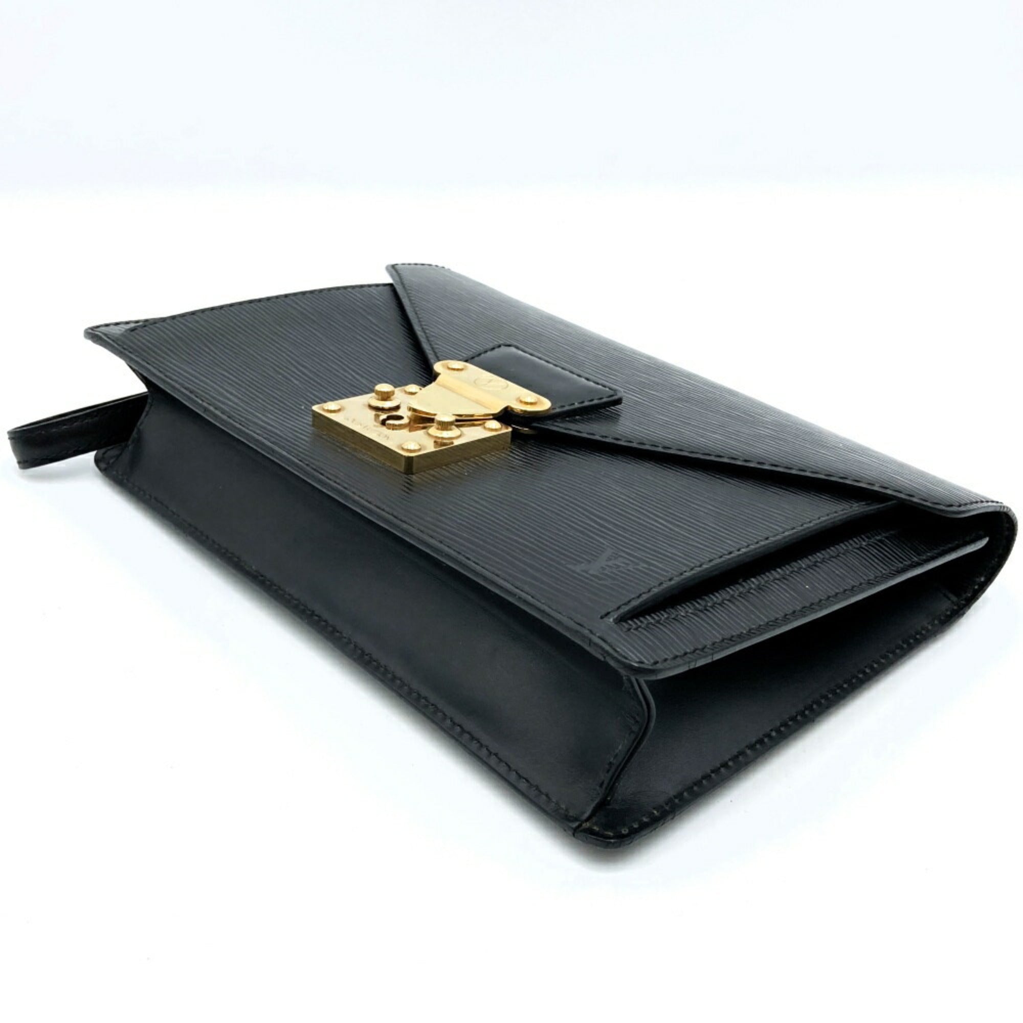 Louis Vuitton Black Noir Epi Leather Clutch Bag