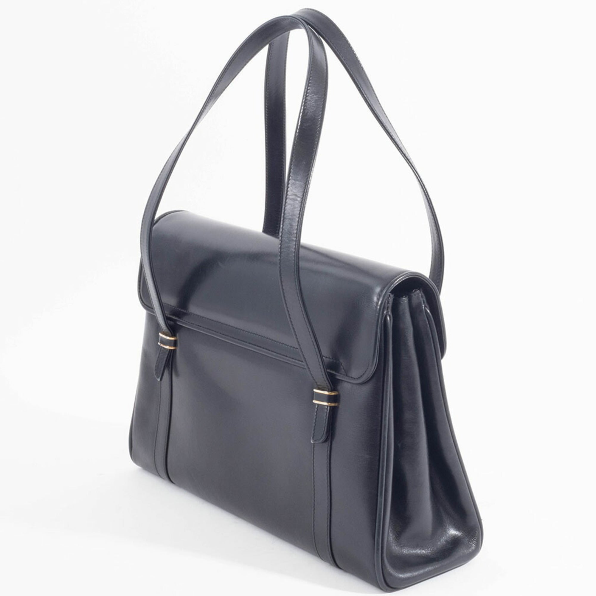 Gucci Black Leather Shoulder Bag Tote Bag (Pre-Owned)