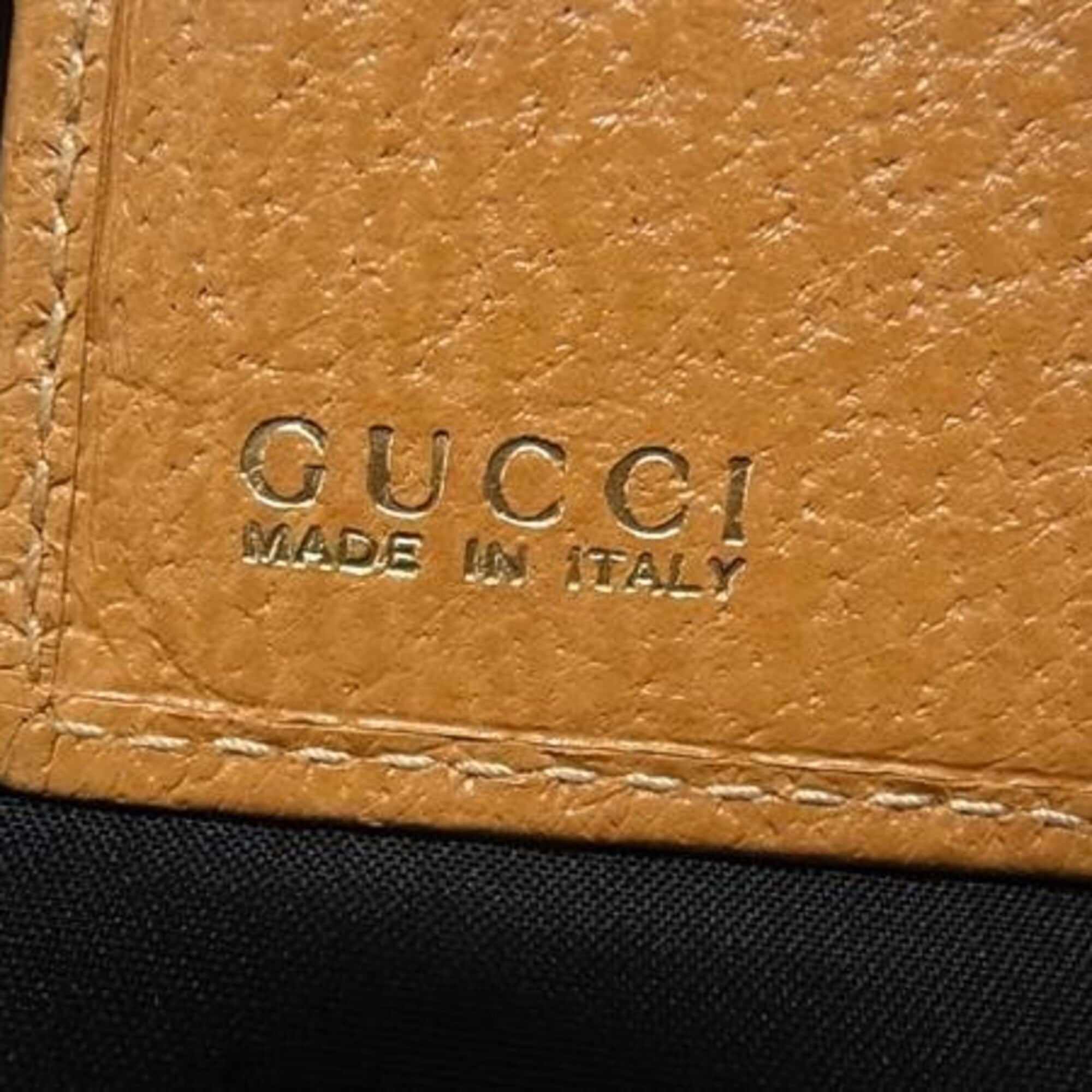 Gucci Gold Brown Leather Wallet (Bi-Fold) (Pre-Owned)