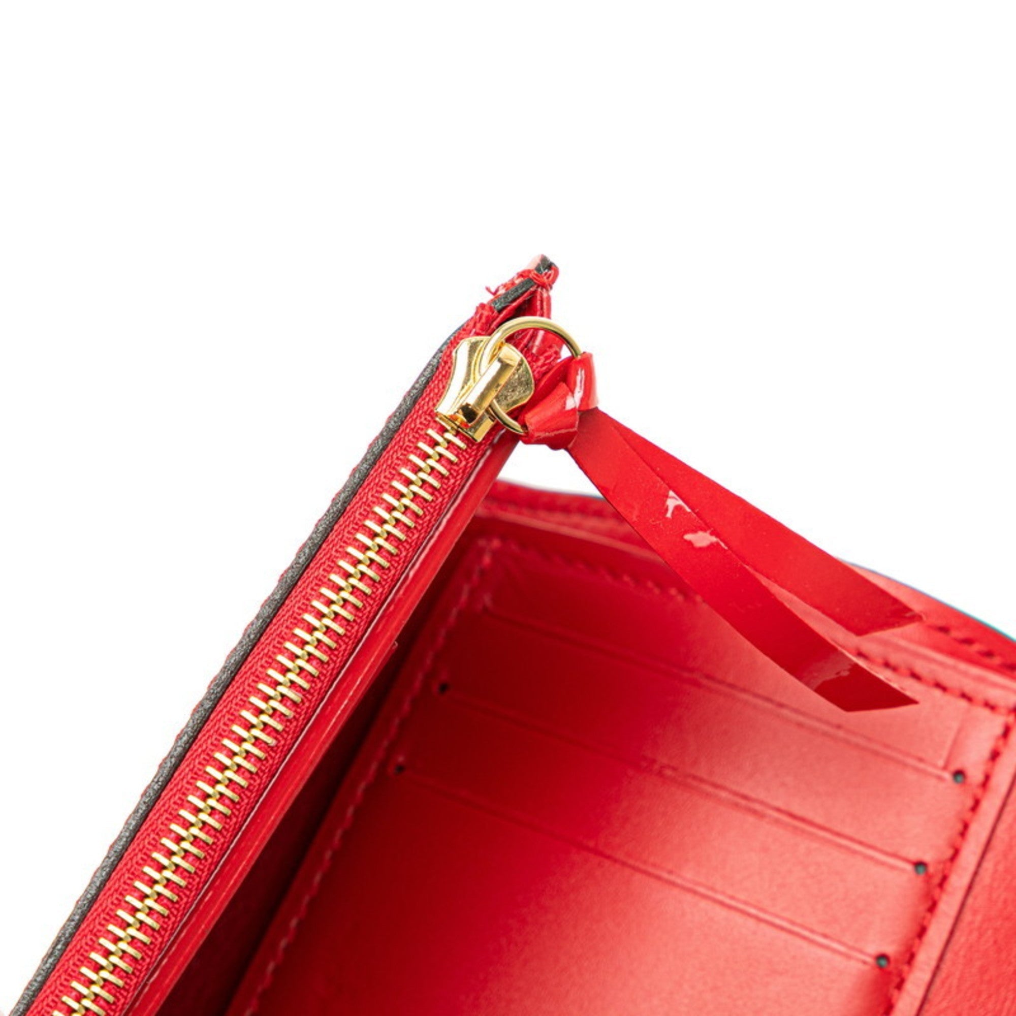 Louis Vuitton Cerise Monogram Red Color Leather Bill Wallet (Tri-Fold)