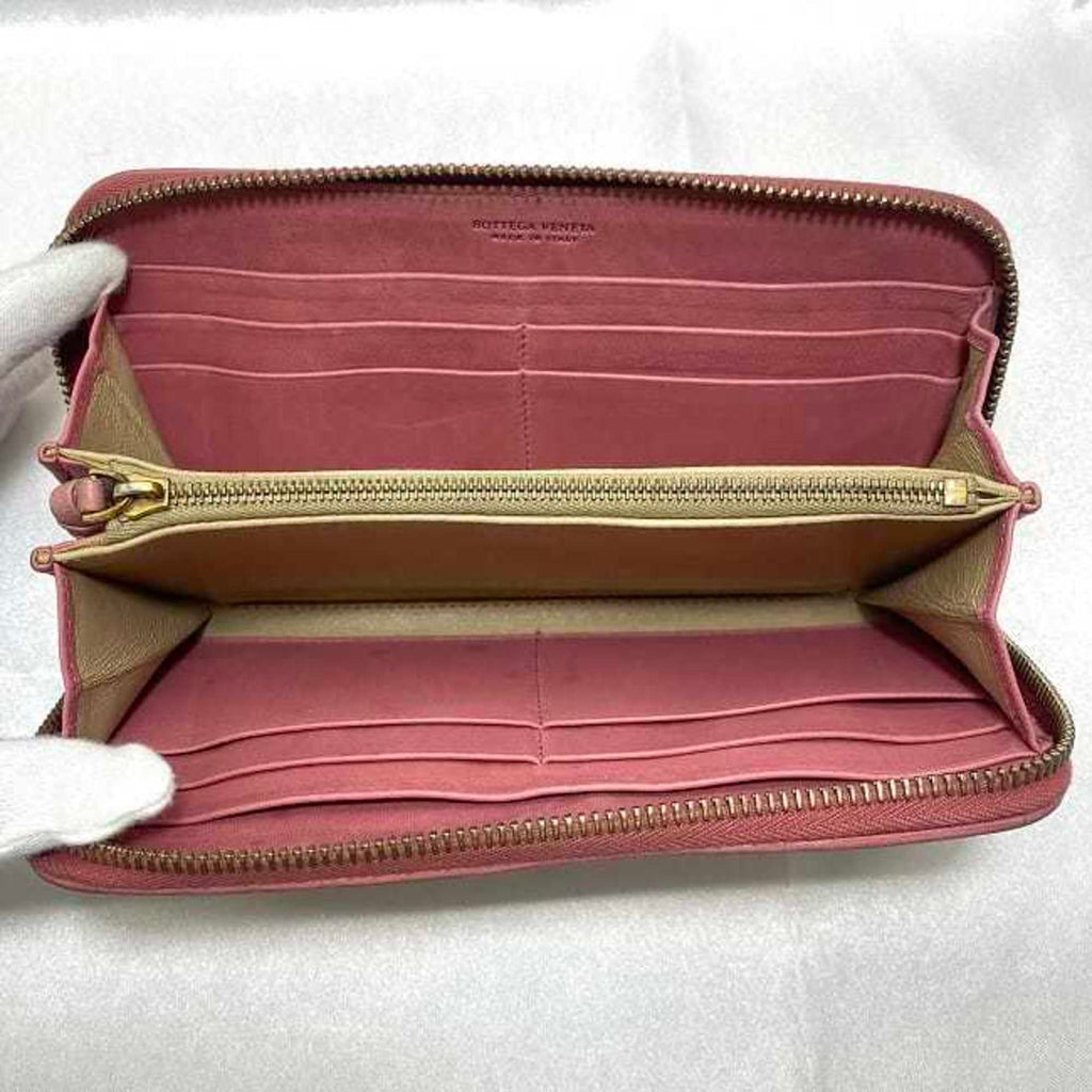 Bottega Veneta Pink Leather Long Wallet (Bi-Fold)