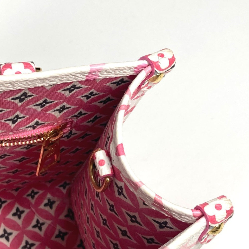 Louis Vuitton Pink White Monogram Handbag Shoulder Bag Tote Bag