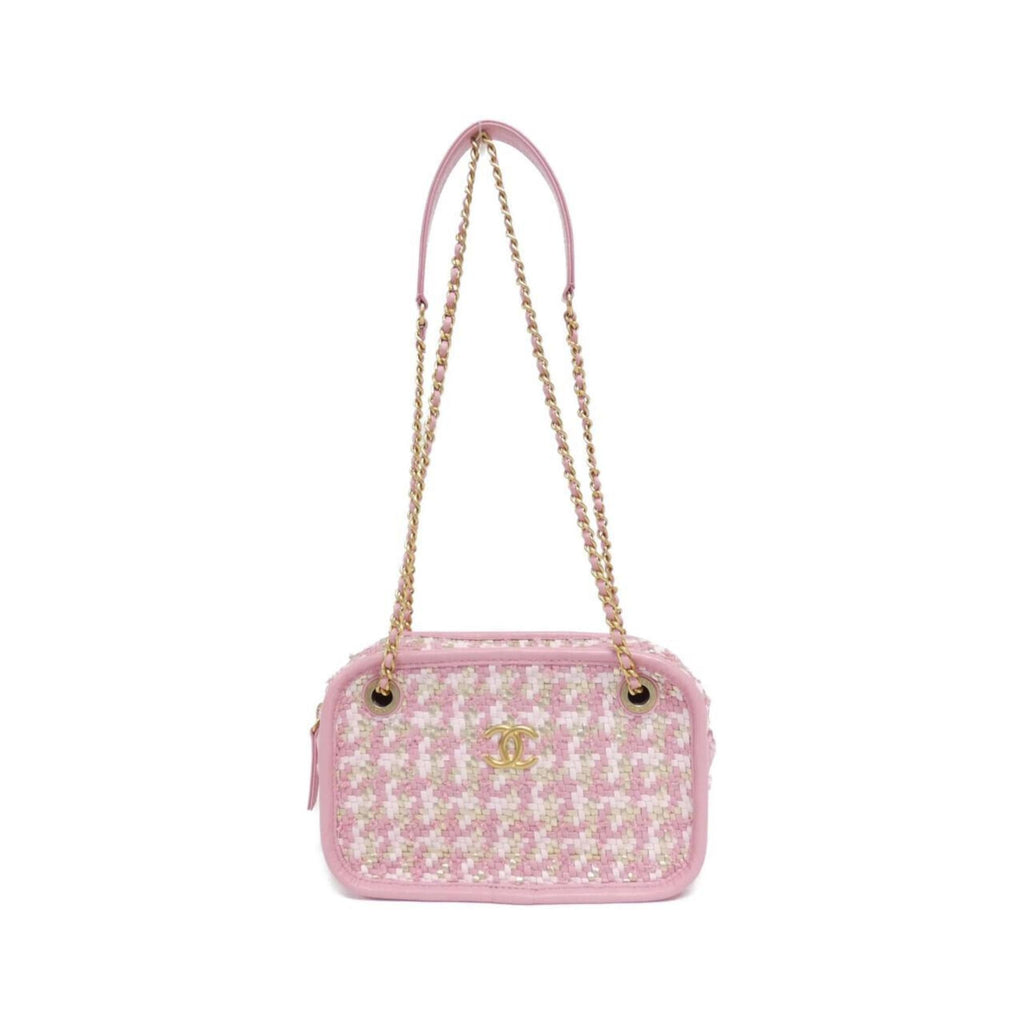 Chanel Gold Pink Viscose Leather Shoulder Bag
