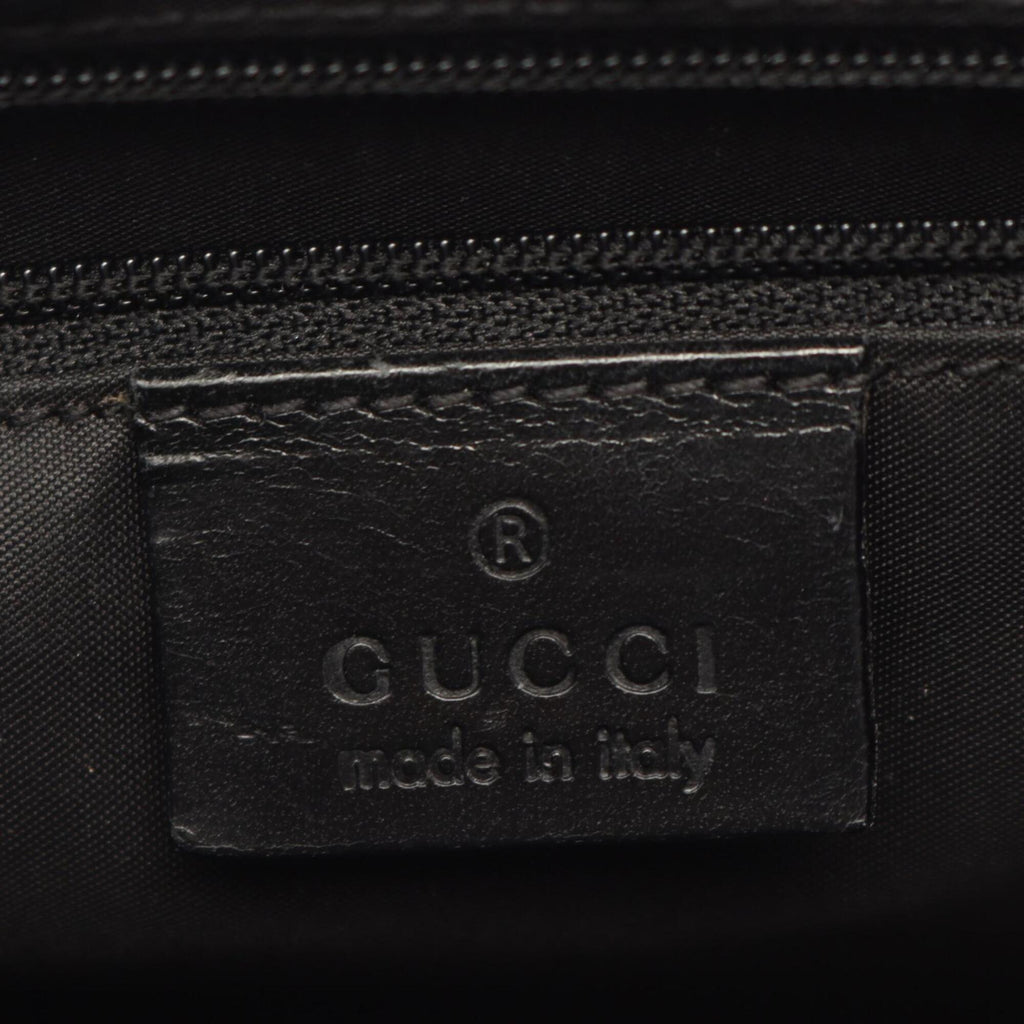Gucci Black Canvas Leather Handbag Tote Bag (Pre-Owned)