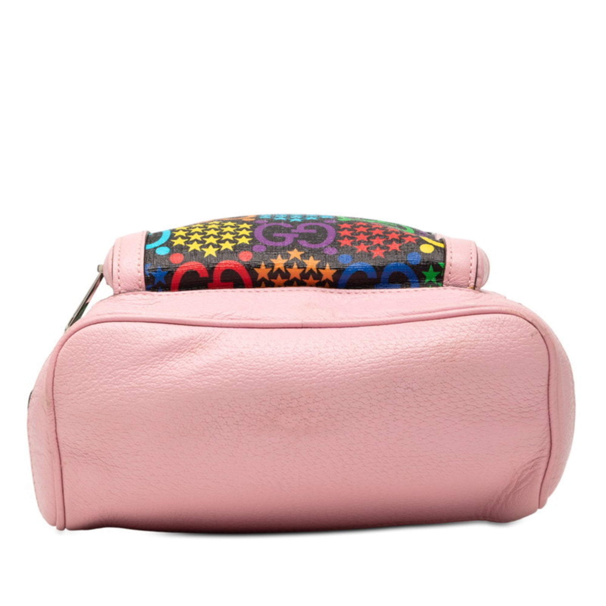 Gucci Black Multi-Color Pink Pvc Leather Backpack (Pre-Owned)